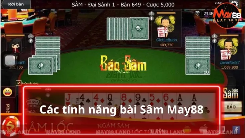 Các tính năng xuất hiện trong game bài Sâm